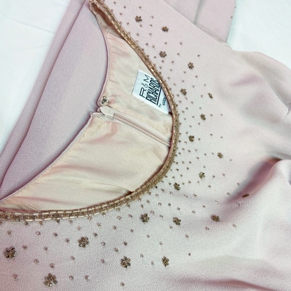 R&M Richards Karen Kwong rose chiffon beaded grandmother of the bride dress 8P - Picture 6 of 16